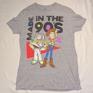 Disney Toy Story Gray "Made In The 90's" Graphic Short Sleeve Tee Mens Size M